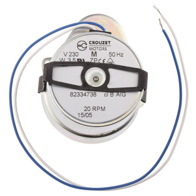 Crouzet Clockwise Synchronous Geared AC Geared Motor, 3 W, 230 V