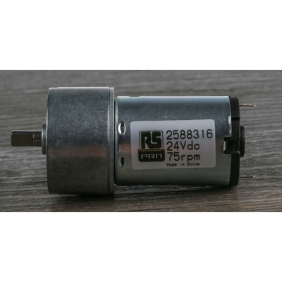 RS PRO Geared DC Geared Motor, 24 V dc, 20 Ncm, 75 rpm, 5mm Shaft Diameter