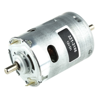 RS PRO Brushed DC Motor, 36.88 W, 12 V dc, 82.08 gcm, 4289 rpm, 6.35mm Shaft Diameter