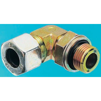 Parker Steel Zinc Plated Hydraulic Elbow Compression Tube Fitting, WEE12LRCF