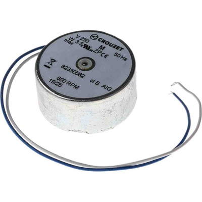 Crouzet 820000 Clockwise Synchronous AC Motor, 0.42 W, 1 Phase, 10 Pole, 230 V