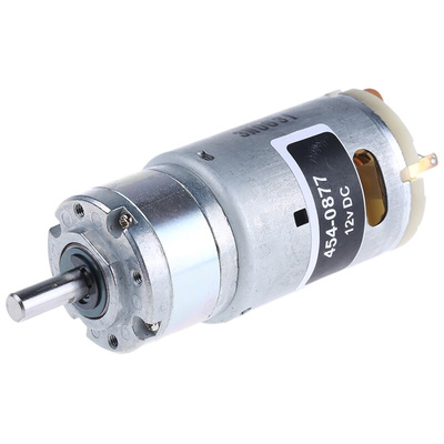 RS PRO Brushed Geared DC Geared Motor, 19.8 W, 12 V dc, 20 Ncm, 3090 rpm, 6mm Shaft Diameter