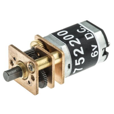 RS PRO Brushed Geared DC Motor, 0.46 W, 6 V dc, 202 g.cm, 145 rpm, 3mm Shaft Diameter