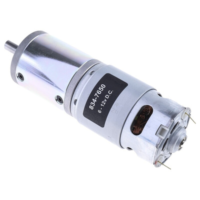 RS PRO Brushed Geared DC Geared Motor, 41.3 W, 12 V dc, 2.5 Nm, 27 rpm, 8mm Shaft Diameter