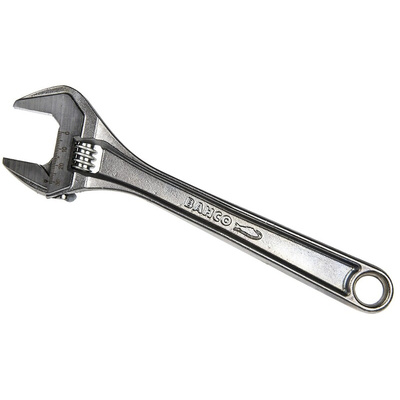 Bahco Adjustable Spanner, 255 mm Overall, 30mm Jaw Capacity, Metal Handle
