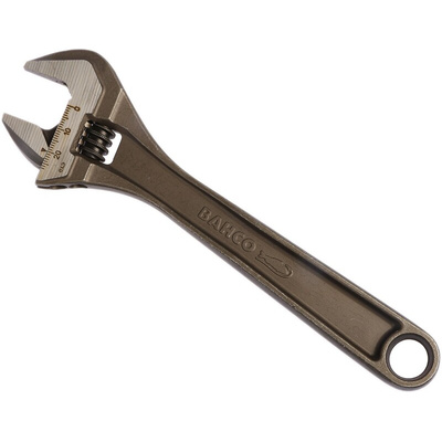 Bahco Adjustable Spanner, 205 mm Overall, 27mm Jaw Capacity, Metal Handle