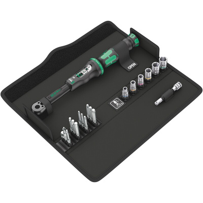 Wera Click-Torque A 6 Set 1 Click Torque Wrench Set, 2.5 → 25Nm, 1/4 in Drive, Hex Drive