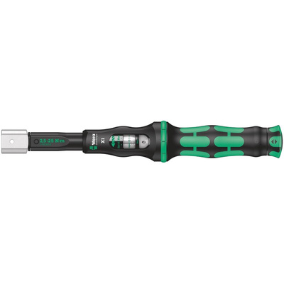 Wera X1 Click Torque Wrench, 2.5 → 25Nm, Square Drive, 9 x 12mm Insert - RS Calibrated