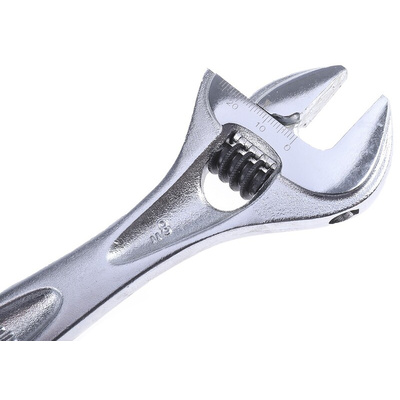 Facom Adjustable Spanner, 206 mm Overall, 27mm Jaw Capacity, Metal Handle