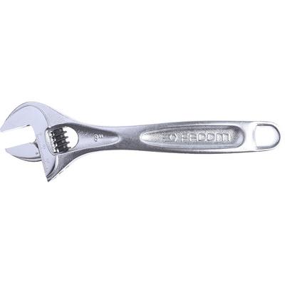 Facom Adjustable Spanner, 206 mm Overall, 27mm Jaw Capacity, Metal Handle