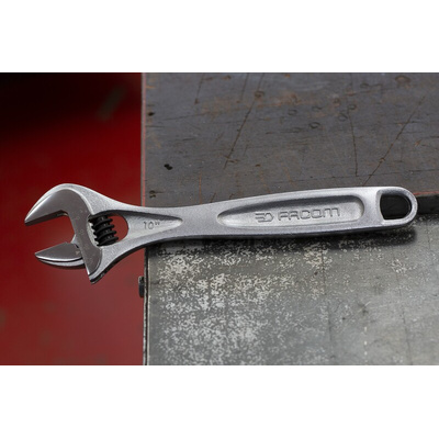 Facom Adjustable Spanner, 255 mm Overall, 30mm Jaw Capacity, Metal Handle