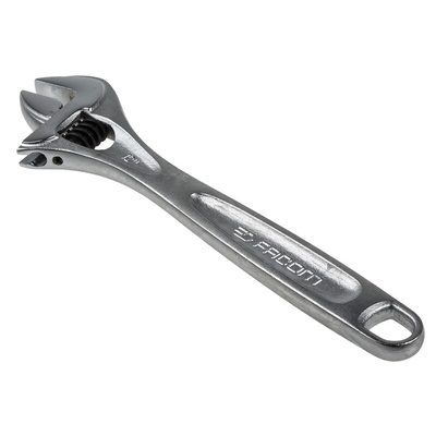 Facom Adjustable Spanner, 306 mm Overall, 34mm Jaw Capacity, Metal Handle
