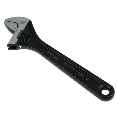 RS PRO Adjustable Spanner, 203.2 mm Overall, 26.8mm Jaw Capacity, Metal Handle