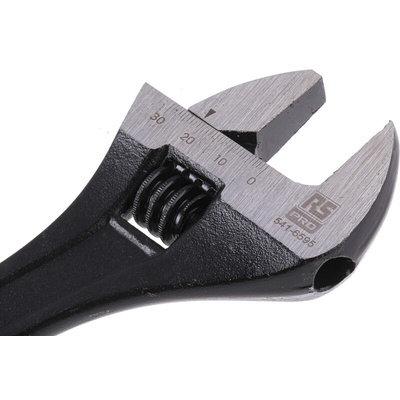 RS PRO Adjustable Spanner, 254 mm Overall, 30mm Jaw Capacity, Metal Handle