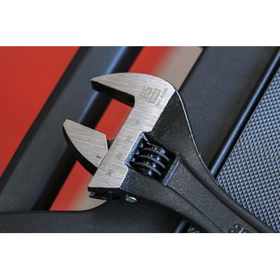 RS PRO Adjustable Spanner, 254 mm Overall, 30mm Jaw Capacity, Metal Handle