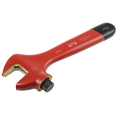 Bahco Adjustable Spanner, 255 mm Overall, 34mm Jaw Capacity, Insulated Handle, VDE/1000V