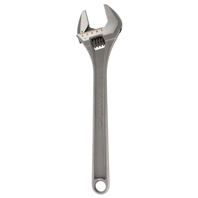 Bahco Adjustable Spanner, 380 mm Overall, 44mm Jaw Capacity, Metal Handle