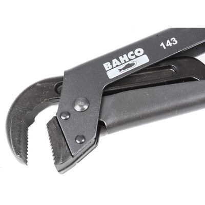 Bahco Pipe Wrench, 557.0 mm Overall, 90mm Jaw Capacity, Metal Handle