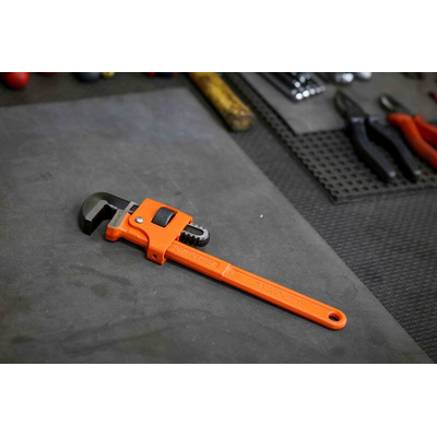 Bahco Pipe Wrench, 305.0 mm Overall, 44mm Jaw Capacity, Metal Handle