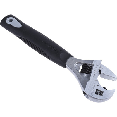 RS PRO Adjustable Spanner, 207 mm Overall, 24mm Jaw Capacity, Plastic Handle