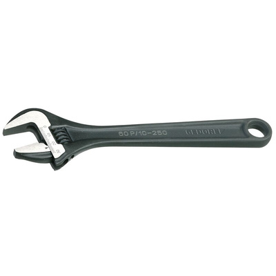 Gedore Adjustable Spanner, 255 mm Overall, 30mm Jaw Capacity, Metal Handle