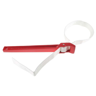 Facom Strap Wrench, 760 mm Overall, 125mm Jaw Capacity, Metal Handle