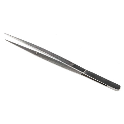 RS PRO 150 mm, Stainless Steel, Serrated, Tweezers