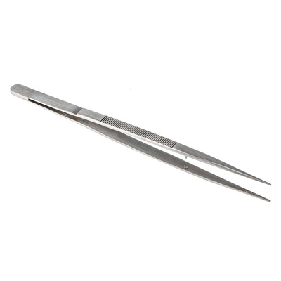 RS PRO 150 mm, Stainless Steel, Serrated, Tweezers