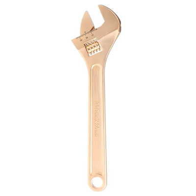 Bahco Adjustable Spanner, 300 mm Overall, 36mm Jaw Capacity, Metal Handle, Non-Sparking