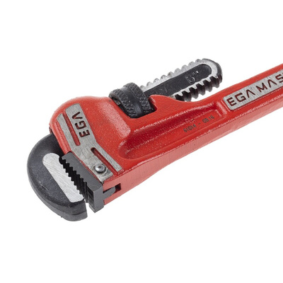 Ega-Master Pipe Wrench, 203.2 mm Overall, 25.4mm Jaw Capacity, Metal Handle