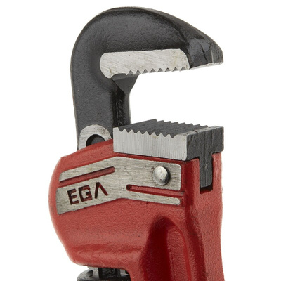 Ega-Master Pipe Wrench, 254.0 mm Overall, 25.4mm Jaw Capacity, Metal Handle