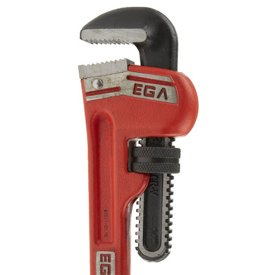 Ega-Master Pipe Wrench, 355.6 mm Overall, 50.8mm Jaw Capacity, Metal Handle