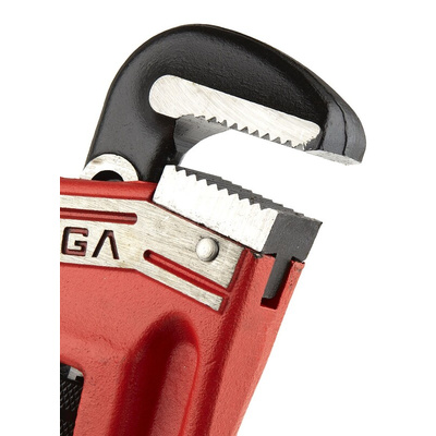 Ega-Master Pipe Wrench, 457.2 mm Overall, 50.08mm Jaw Capacity, Metal Handle