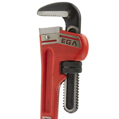 Ega-Master Pipe Wrench, 457.2 mm Overall, 50.08mm Jaw Capacity, Metal Handle