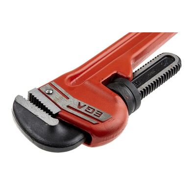 Ega-Master Pipe Wrench, 609.6 mm Overall, 76.2mm Jaw Capacity, Metal Handle