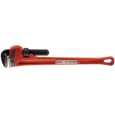 Ega-Master Pipe Wrench, 609.6 mm Overall, 76.2mm Jaw Capacity, Metal Handle