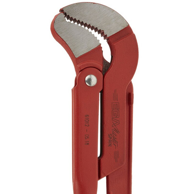 Ega-Master Pipe Wrench, 425.0 mm Overall, 25.4mm Jaw Capacity, Metal Handle