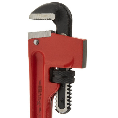 Ega-Master Pipe Wrench, 250.0 mm Overall, 25.4mm Jaw Capacity, Metal Handle