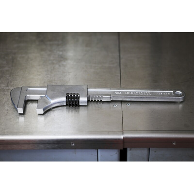 Facom Adjustable Spanner, 375 mm Overall, 80mm Jaw Capacity, Metal Handle
