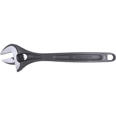 Facom Adjustable Spanner, 456 mm Overall, 53mm Jaw Capacity, Metal Handle