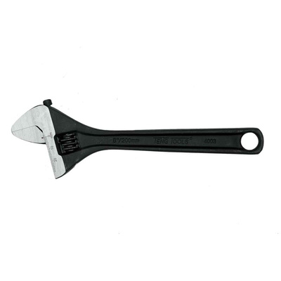 Teng Tools Adjustable Spanner, 200 mm Overall, 28mm Jaw Capacity, Metal Handle
