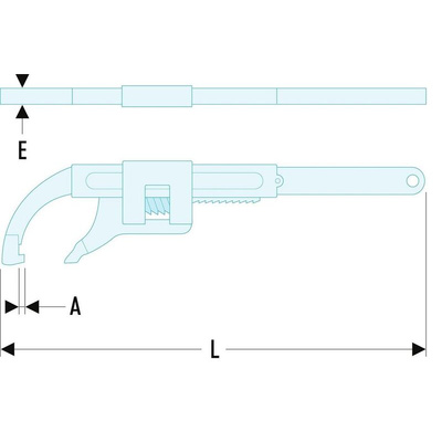Facom, 213 mm Overall, 4mm Jaw Capacity, Polished Chrome Handle