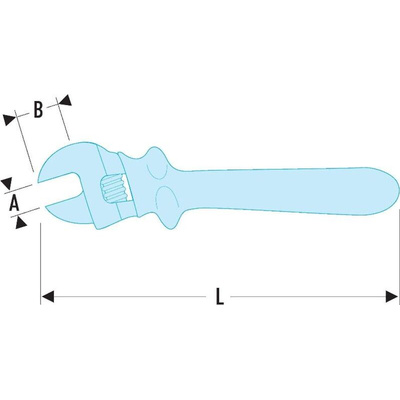 Facom Adjustable Spanner, 385 mm Overall, 44mm Jaw Capacity, Insulated Handle