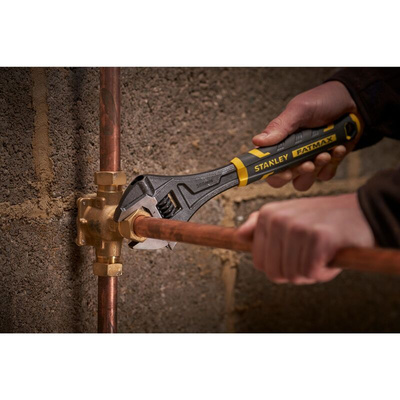 Stanley Adjustable Spanner, 150 mm Overall, 20mm Jaw Capacity, Bi-Material Handle