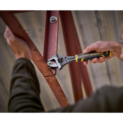 Stanley Adjustable Spanner, 200 mm Overall, 26mm Jaw Capacity, Bi-Material Handle