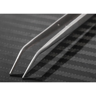 RS PRO 150 mm, Stainless Steel, Serrated, Tweezers