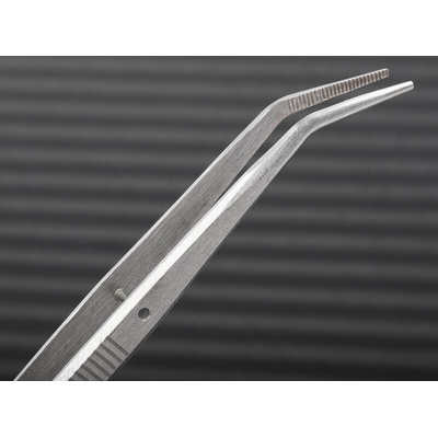 RS PRO 150 mm, Stainless Steel, Serrated, Tweezers