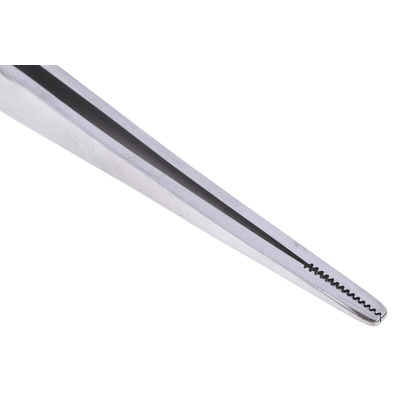 RS PRO 150 mm, Stainless Steel, Serrated, Tweezers