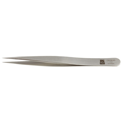 RS PRO 120 mm, Stainless Steel, Tweezers