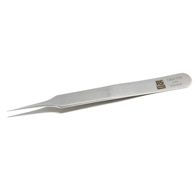 RS PRO 110 mm, Stainless Steel, Tweezers